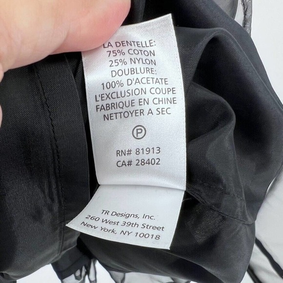 ANTHROPOLOGIE TRACY REESE Lace Dress Party Formal Black Gold SIZE US 4 - Picture 9 of 9